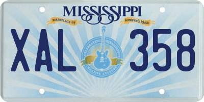 MS license plate XAL358