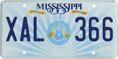 MS license plate XAL366