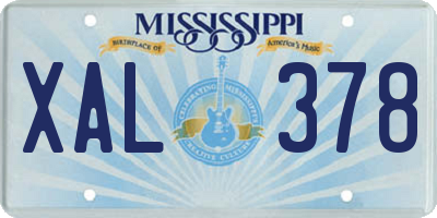 MS license plate XAL378