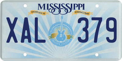 MS license plate XAL379