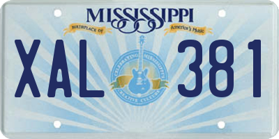 MS license plate XAL381