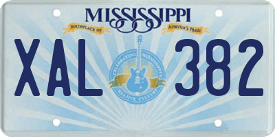 MS license plate XAL382