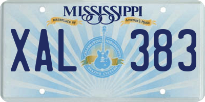 MS license plate XAL383