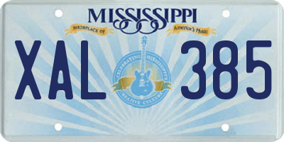 MS license plate XAL385