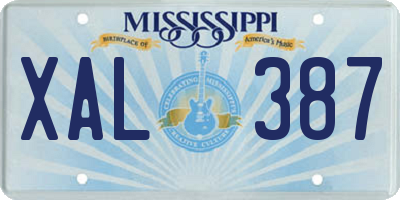 MS license plate XAL387