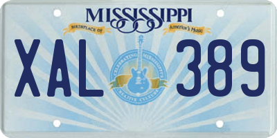 MS license plate XAL389