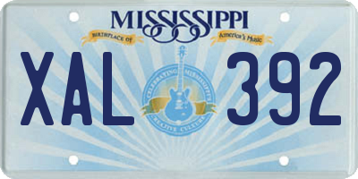 MS license plate XAL392
