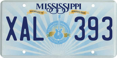 MS license plate XAL393