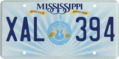 MS license plate XAL394