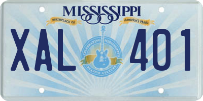 MS license plate XAL401