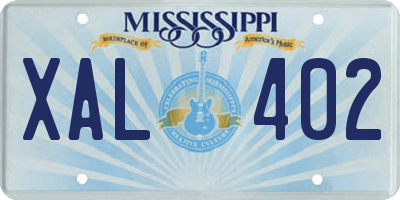 MS license plate XAL402