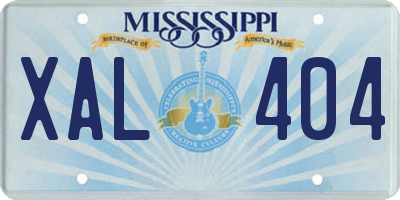 MS license plate XAL404