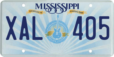 MS license plate XAL405