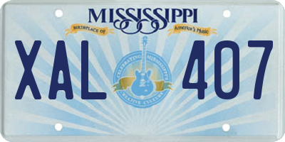 MS license plate XAL407