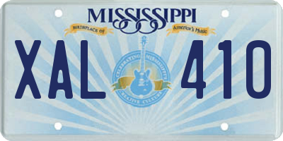 MS license plate XAL410