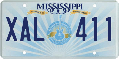 MS license plate XAL411