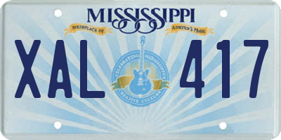 MS license plate XAL417