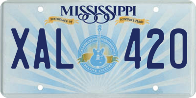 MS license plate XAL420
