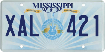MS license plate XAL421