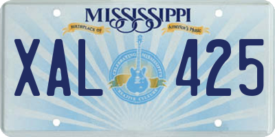 MS license plate XAL425