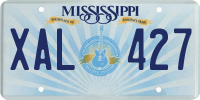 MS license plate XAL427