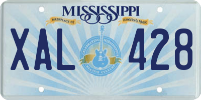 MS license plate XAL428