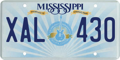 MS license plate XAL430