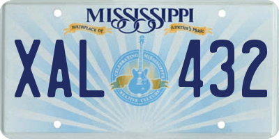 MS license plate XAL432