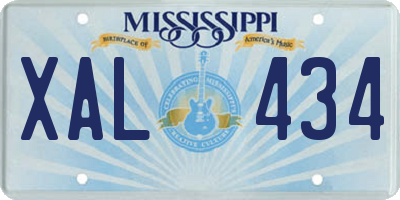 MS license plate XAL434