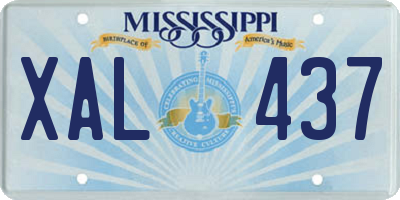 MS license plate XAL437