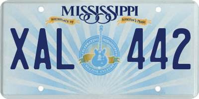MS license plate XAL442