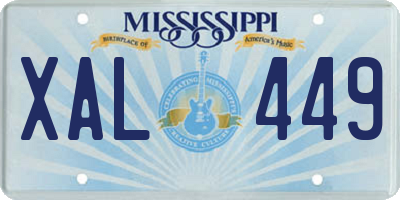 MS license plate XAL449
