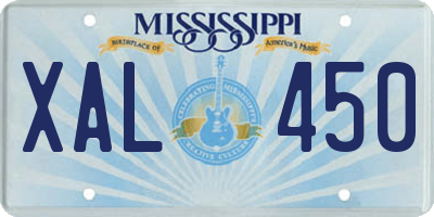 MS license plate XAL450