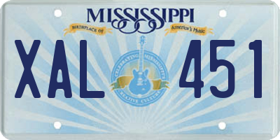 MS license plate XAL451
