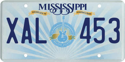 MS license plate XAL453