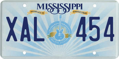 MS license plate XAL454