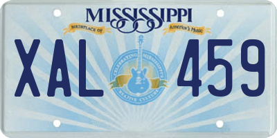 MS license plate XAL459