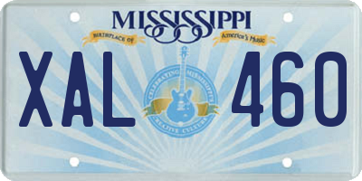 MS license plate XAL460