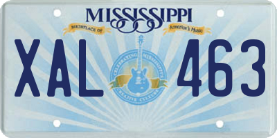 MS license plate XAL463