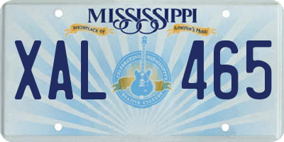 MS license plate XAL465