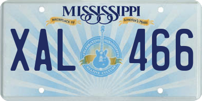 MS license plate XAL466