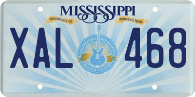MS license plate XAL468
