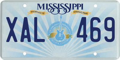 MS license plate XAL469