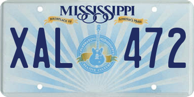MS license plate XAL472