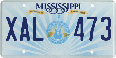 MS license plate XAL473