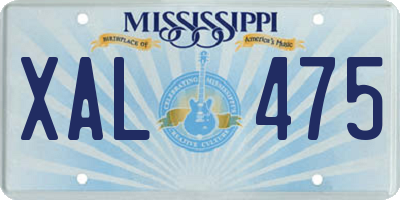 MS license plate XAL475