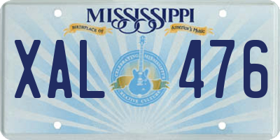 MS license plate XAL476