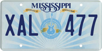 MS license plate XAL477