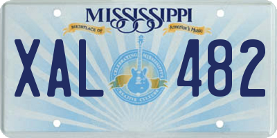 MS license plate XAL482