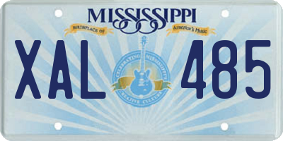 MS license plate XAL485